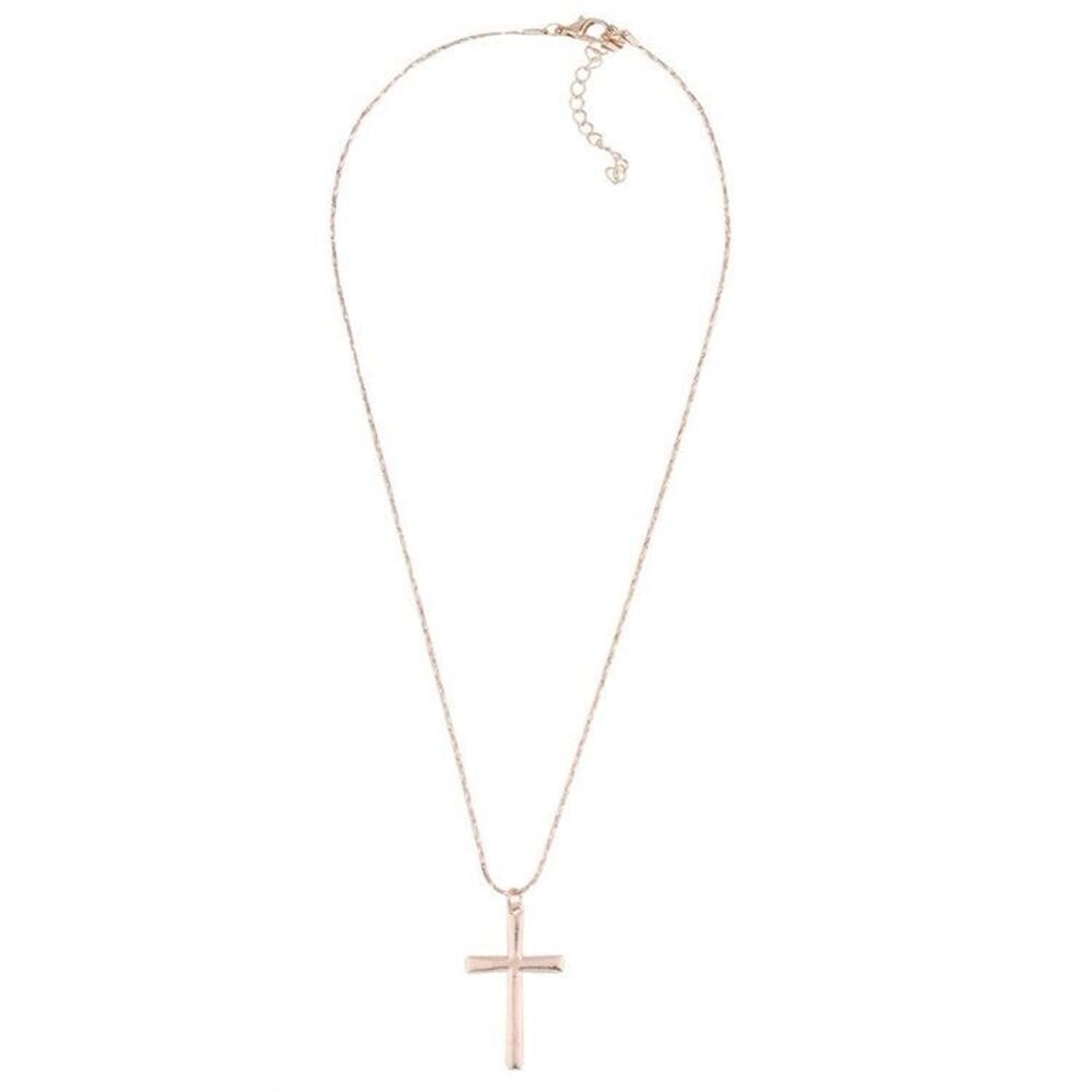 Miraculous Medal Religious Cross Gold Alloy Necklace Set - 2 Piece - Picture 2 of 8